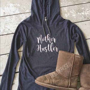 Mother hustler women’s hooded shirt